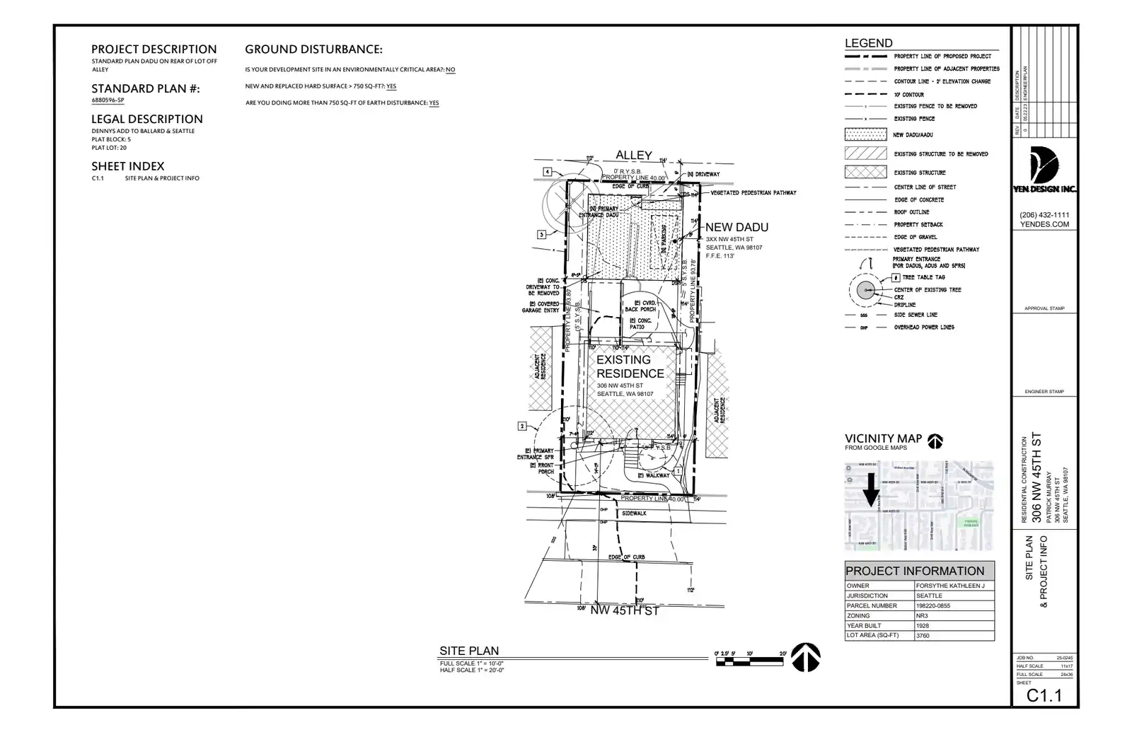 Site plan for 304 NW 45th St
