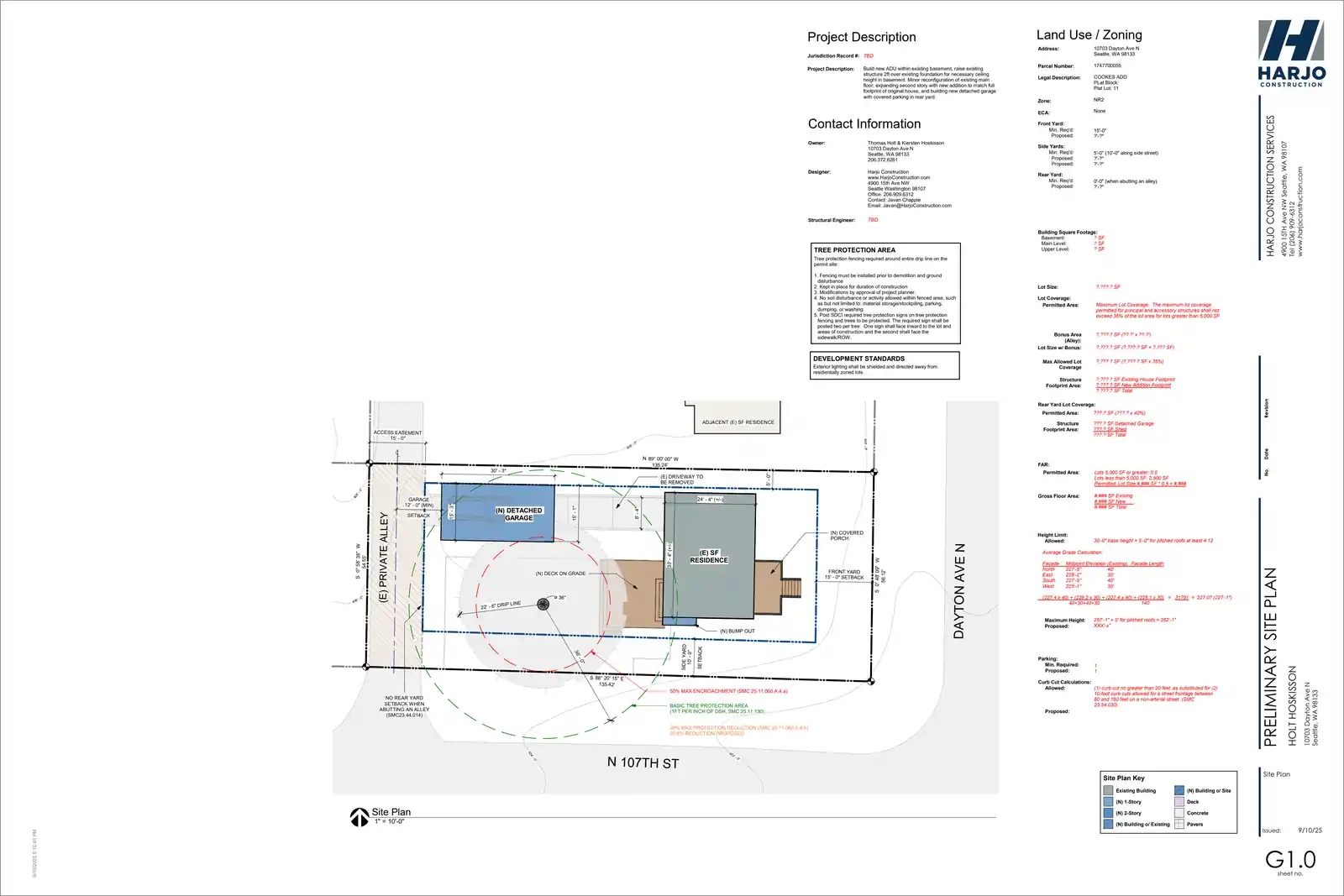 Site plan for 10703 Dayton Ave N