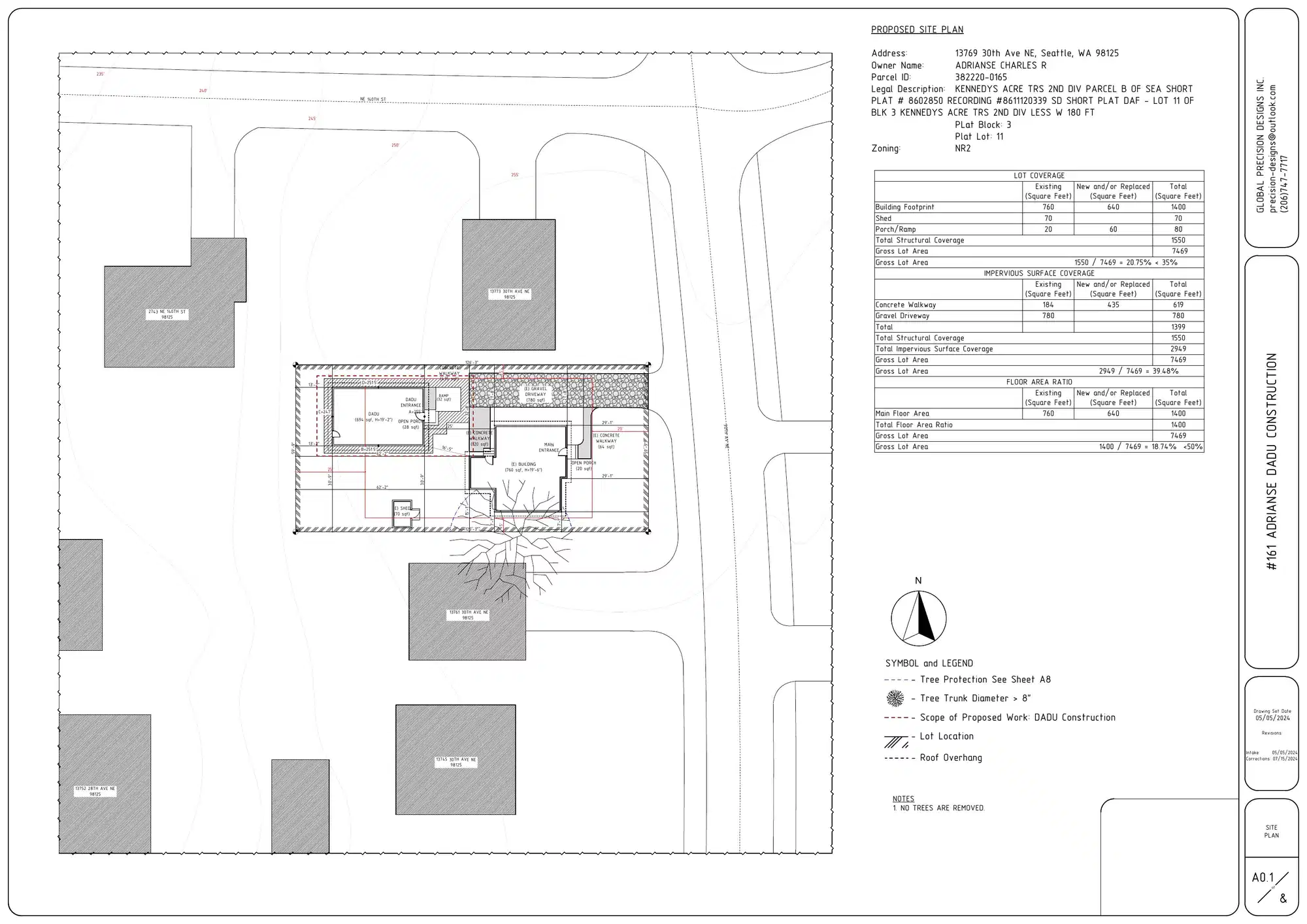 Site plan for 13771 30th Ave NE