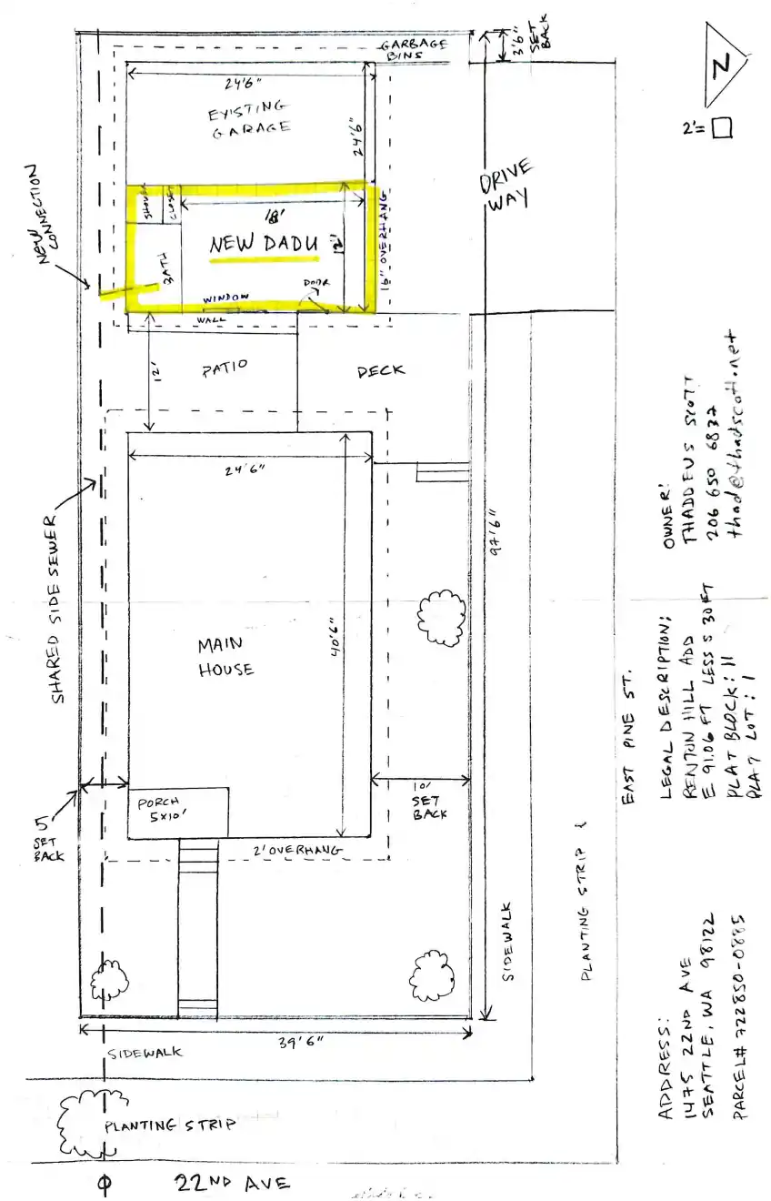 Site plan for 2119 E Pine St