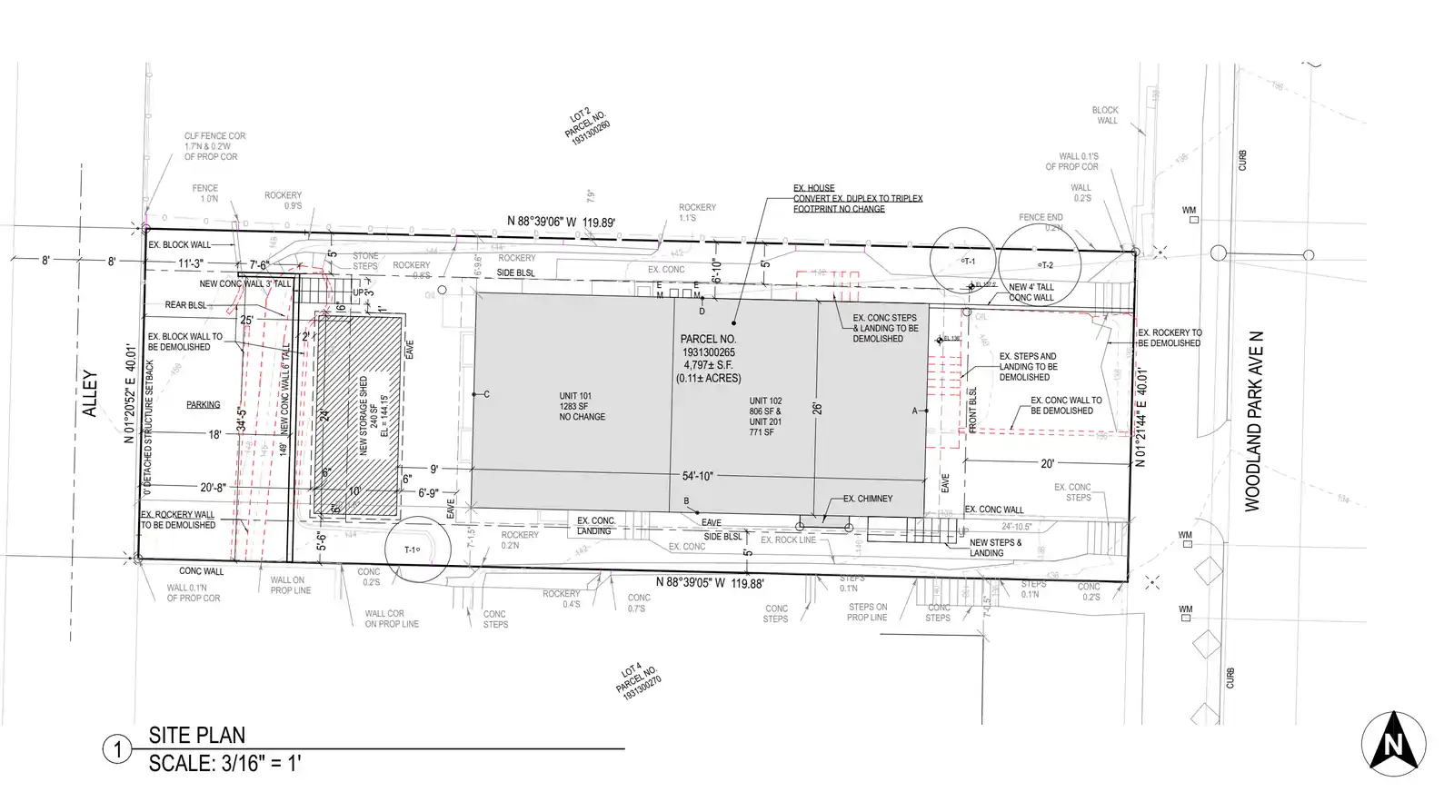 Site plan for 3929 Woodland Park Ave N