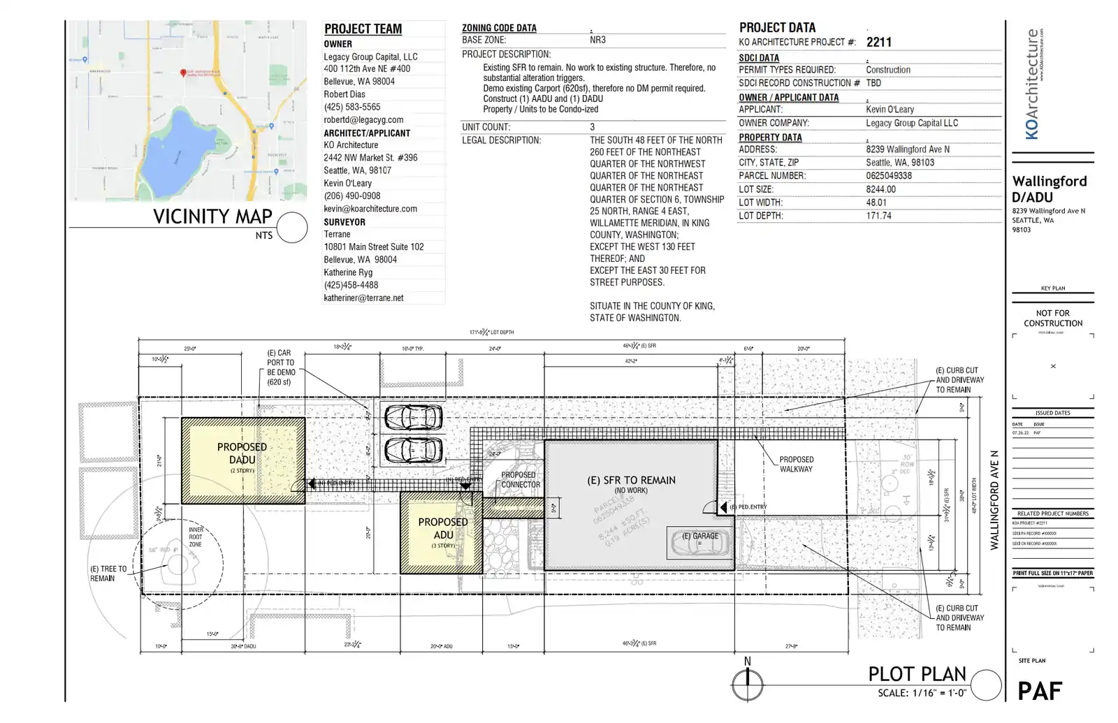 Site plan for 8239 Wallingford Ave N