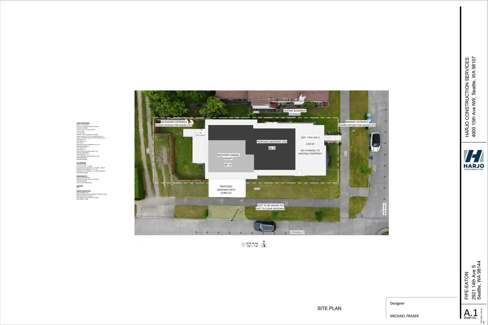 Site plan for 2921 14th Ave S