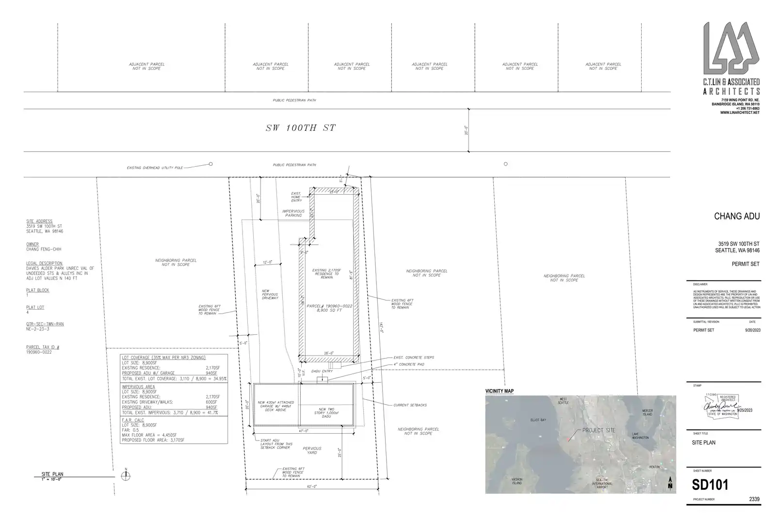 Site plan for 3519 SW 100th St