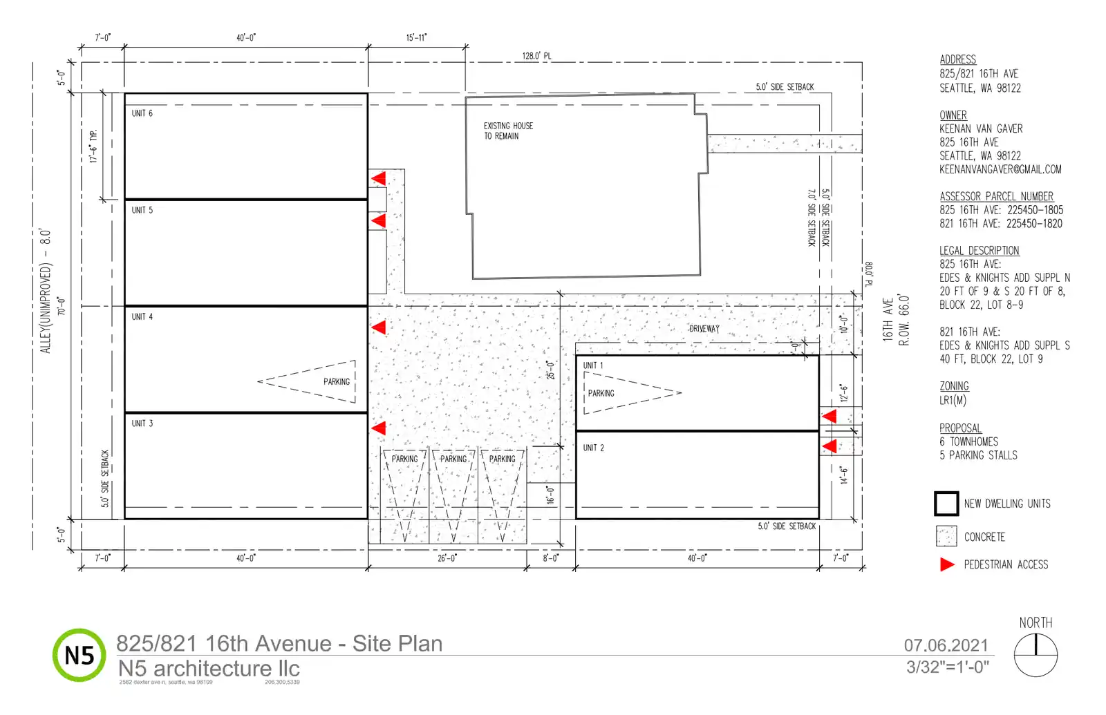Site plan for 825 16th Ave