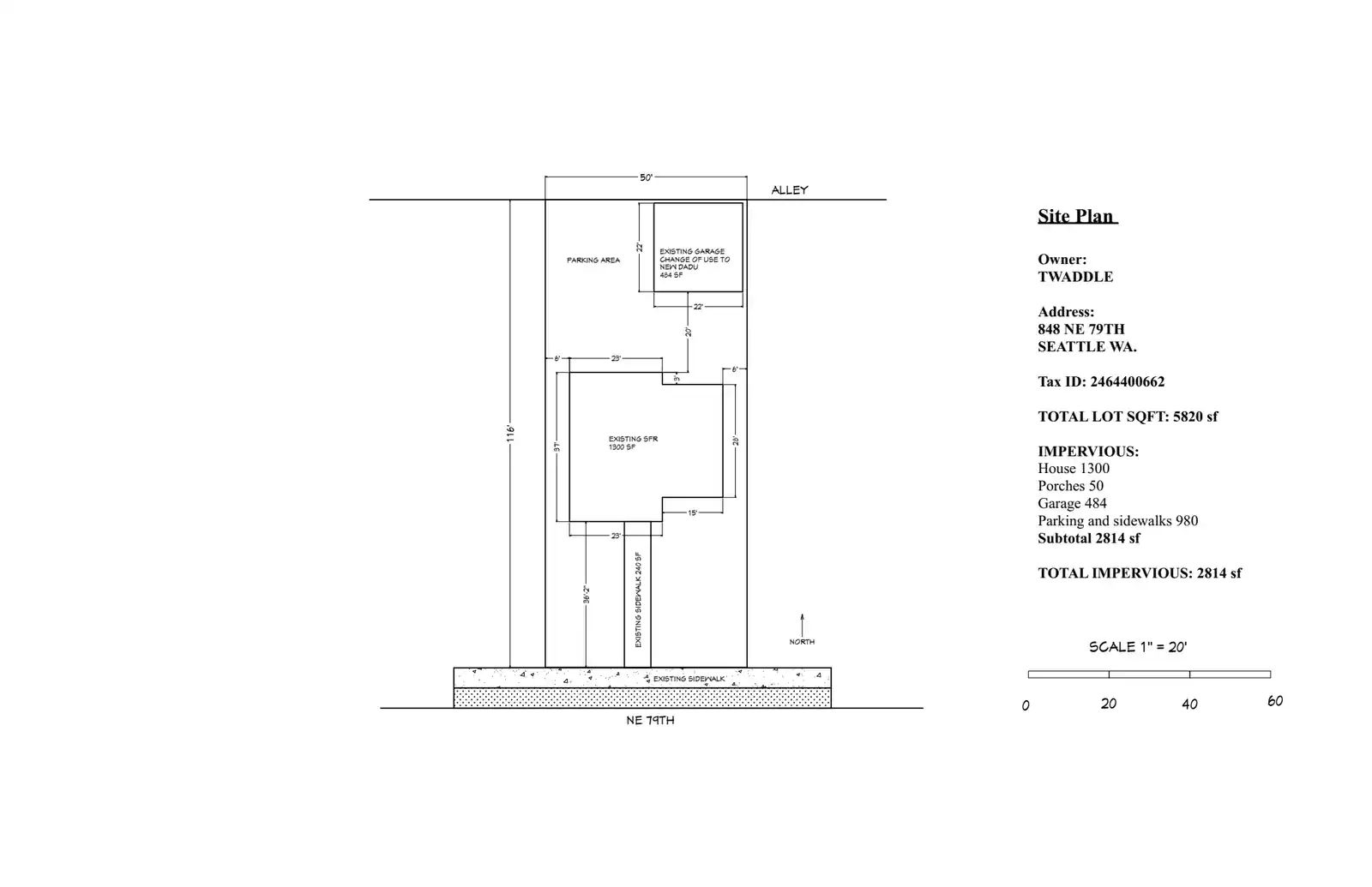 Site plan for 848 NE 79th St