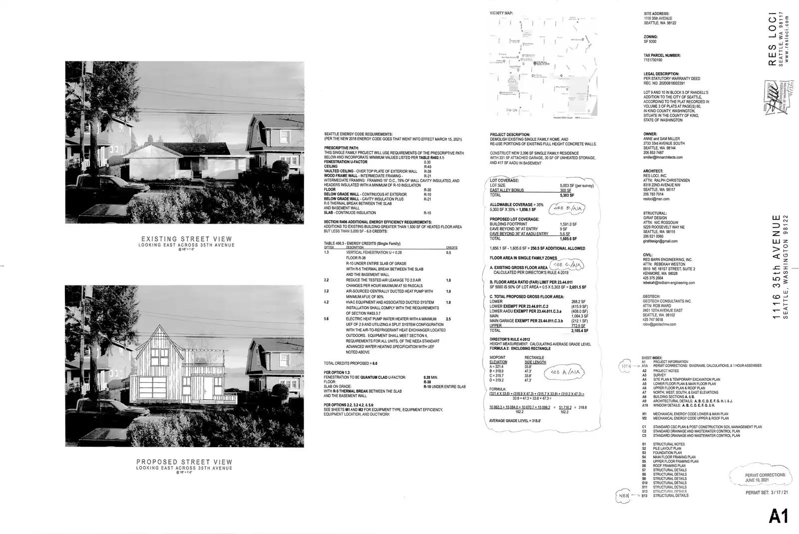 Site plan for 1116 35th Ave