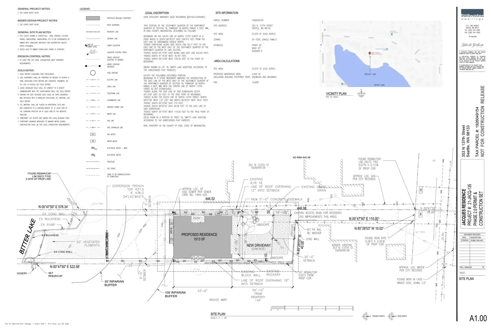 Site plan for 353 N 137th St