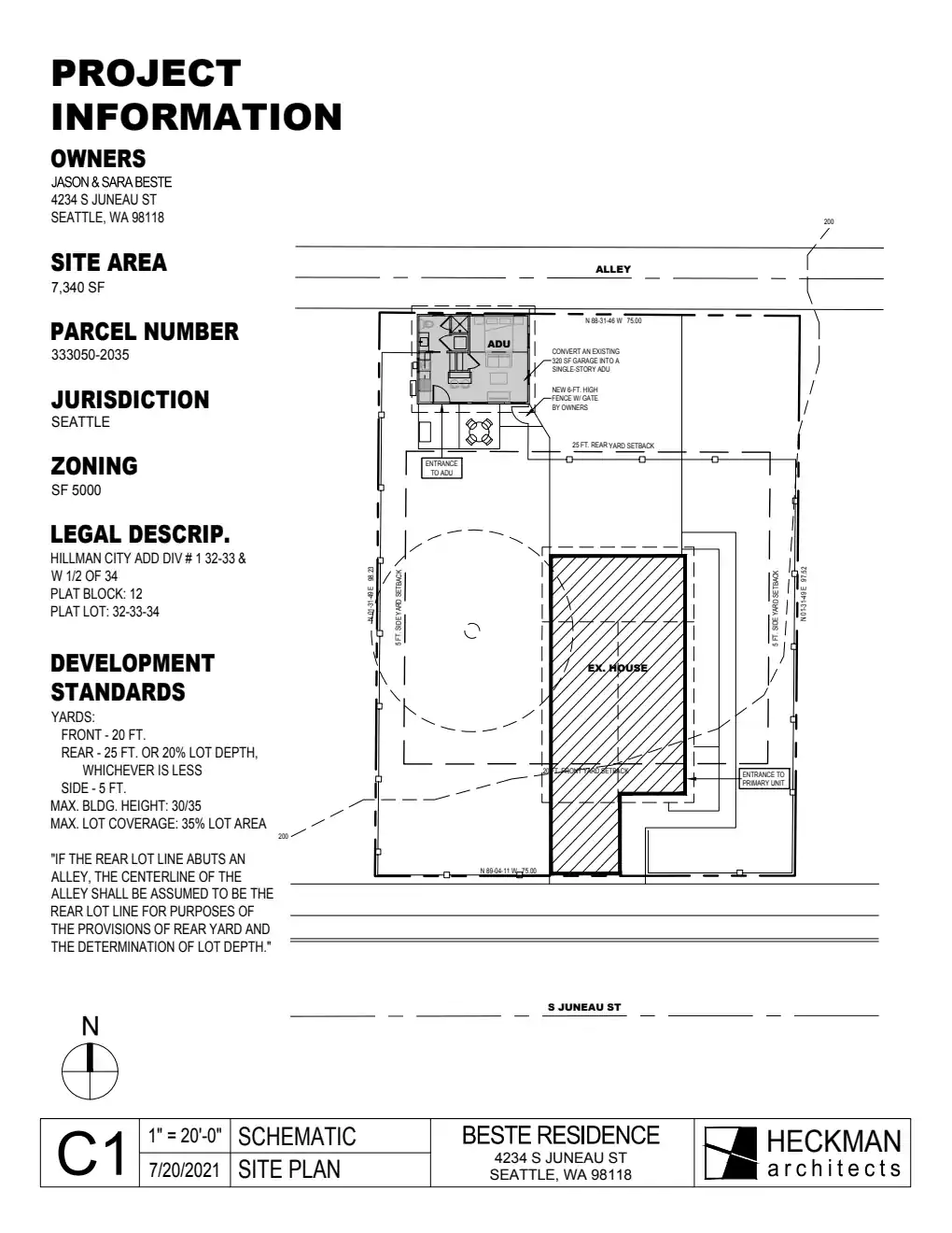 Site plan for 4232 S Juneau St