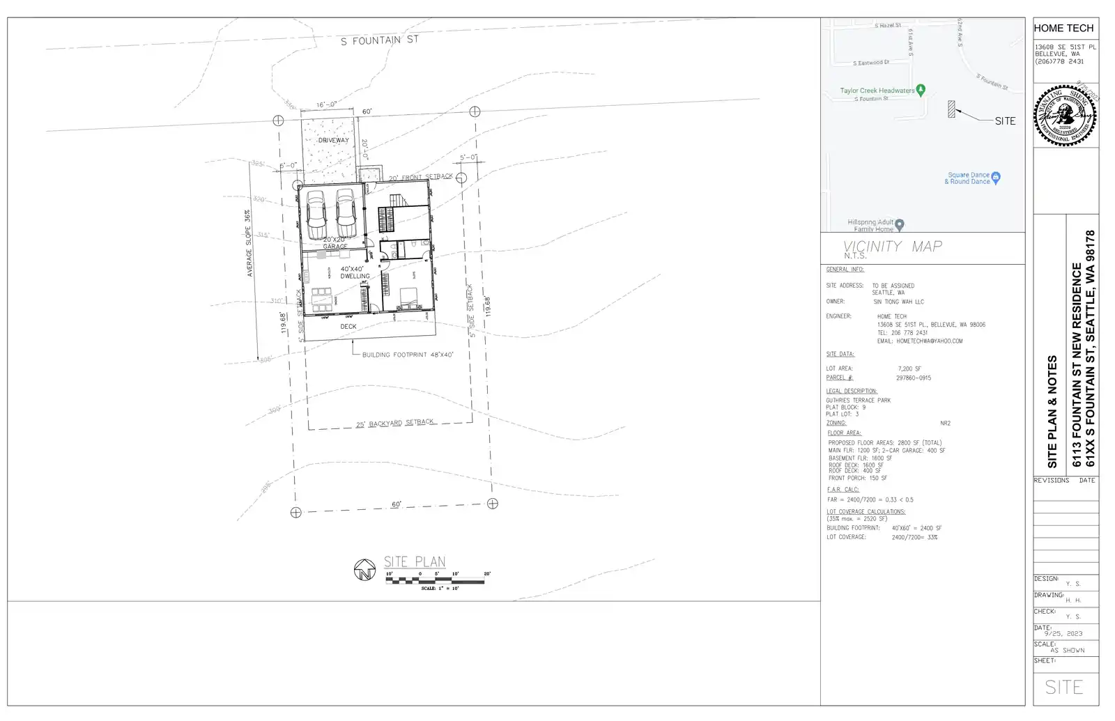 Site plan for 6113 S Fountain St