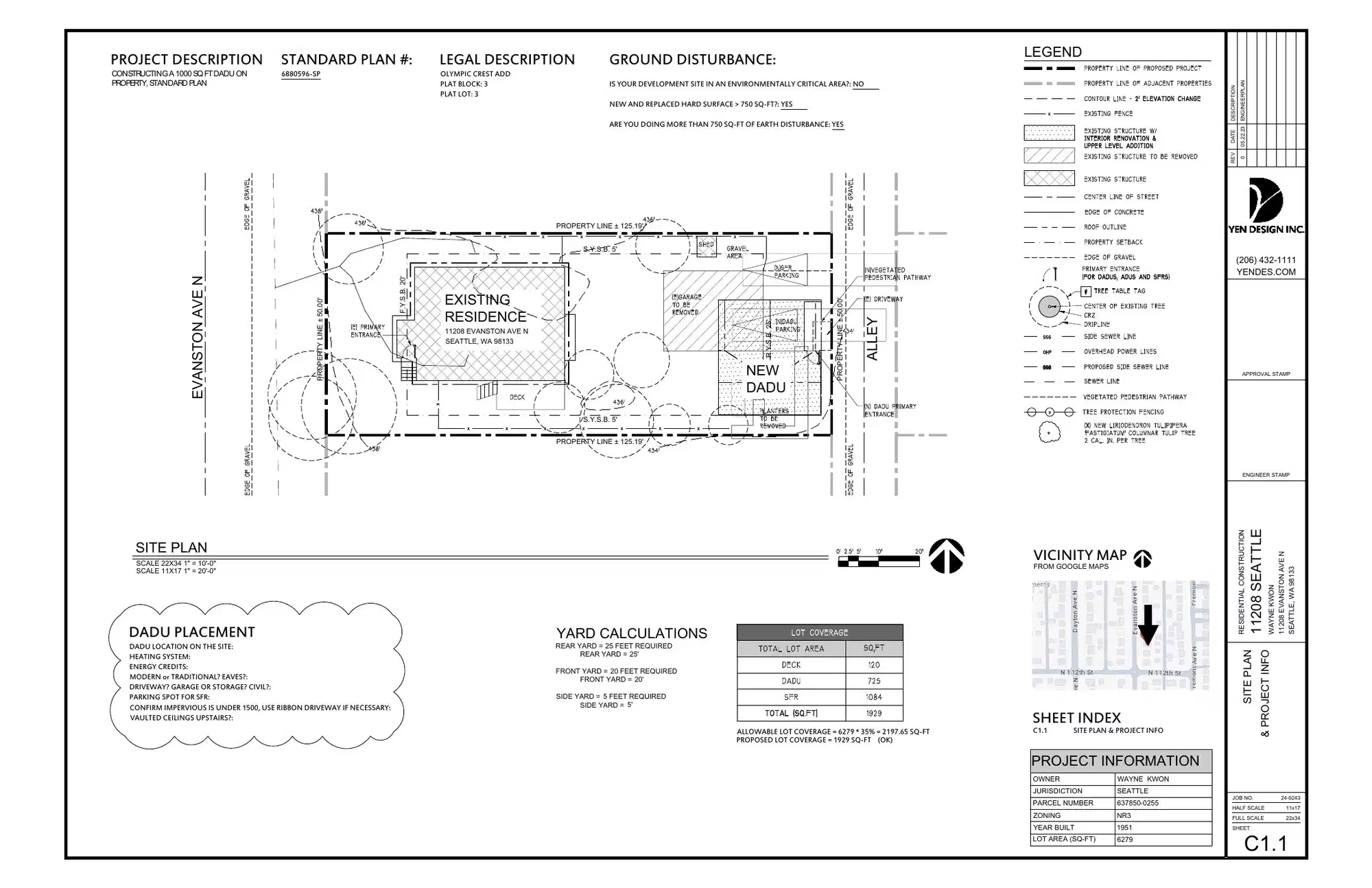 Site plan for 11208 Evanston Ave N