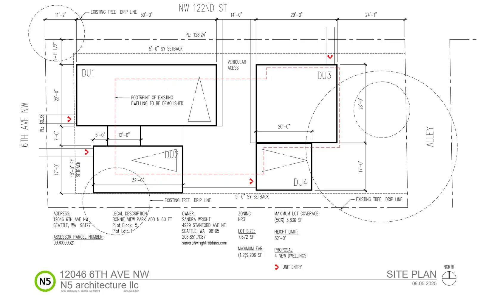 Site plan for 12046 6th Ave NW