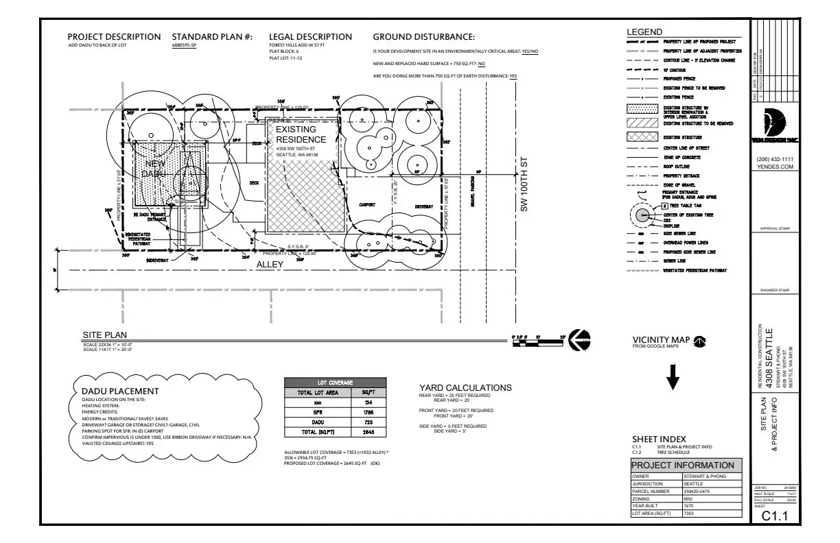 Site plan for 4306 SW 100th St