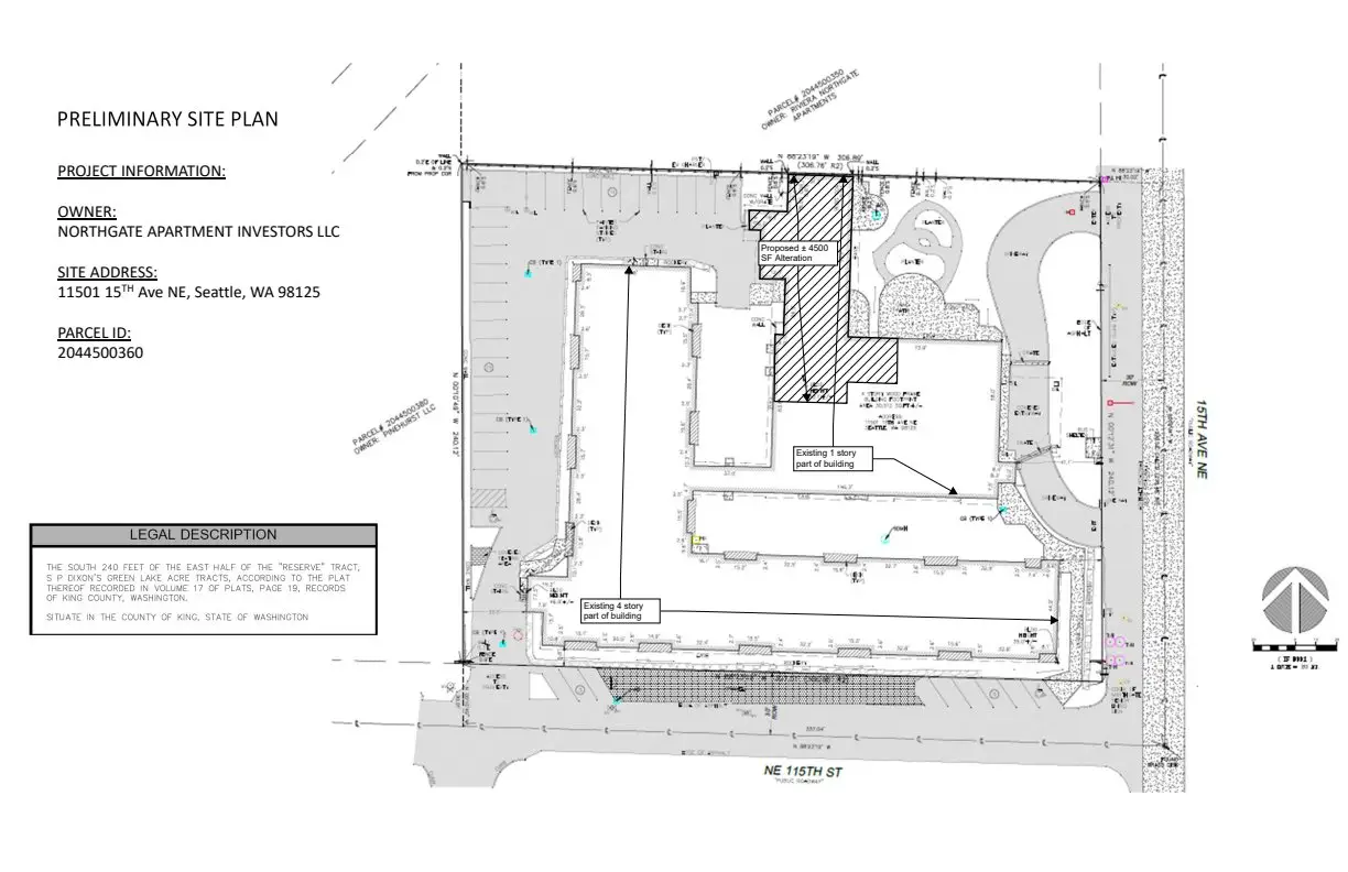 Site plan for 11501 15th Ave NE
