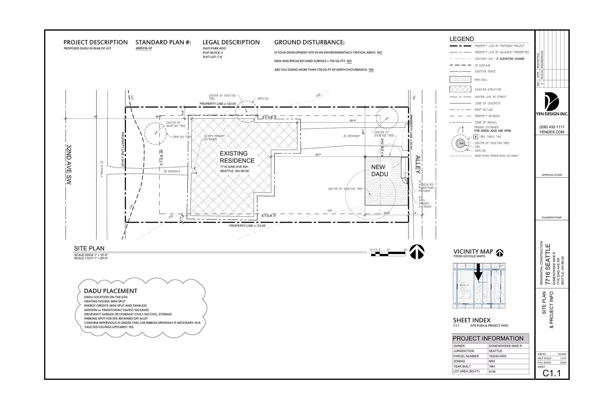 Site plan for 7718 32nd Ave SW