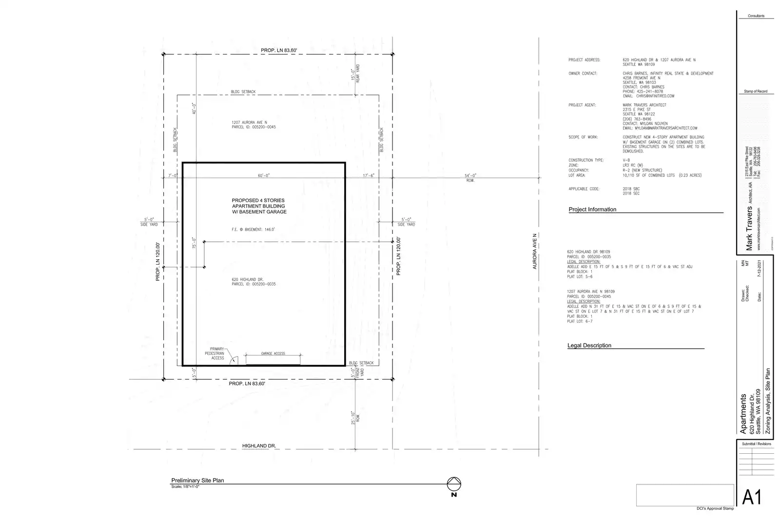 Site plan for 620 Highland Dr