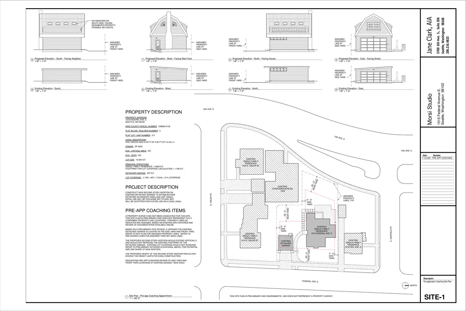 Site plan for 1511 Federal Ave E