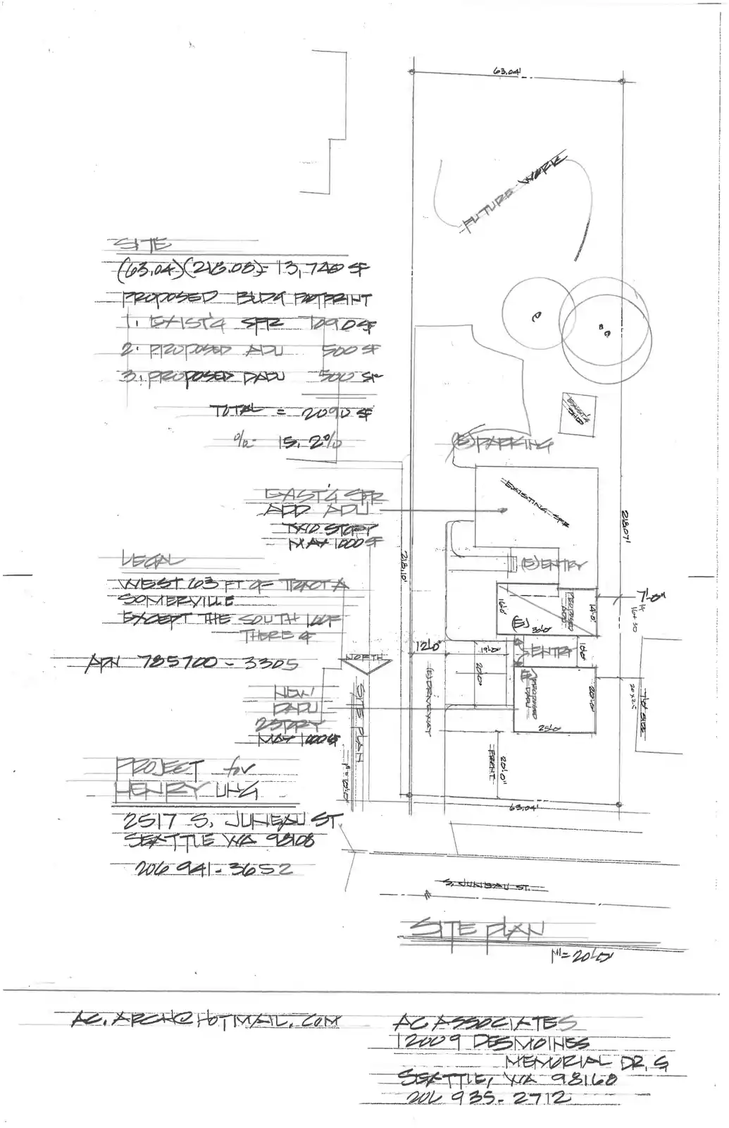 Site plan for 2517 S Juneau St