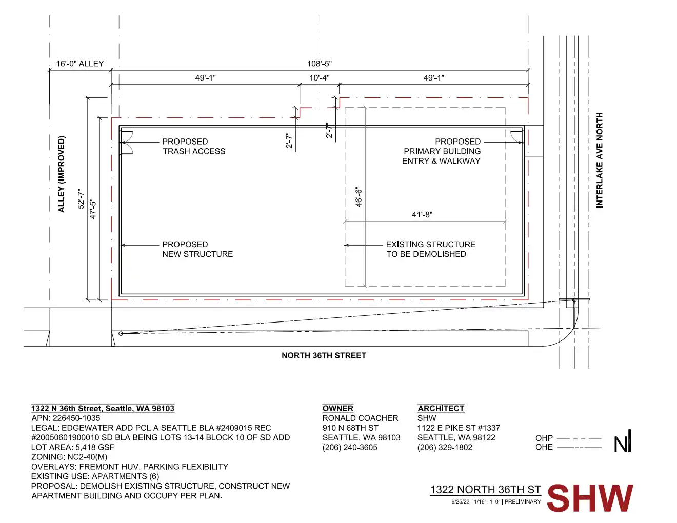 Site plan for 1322 N 36th St