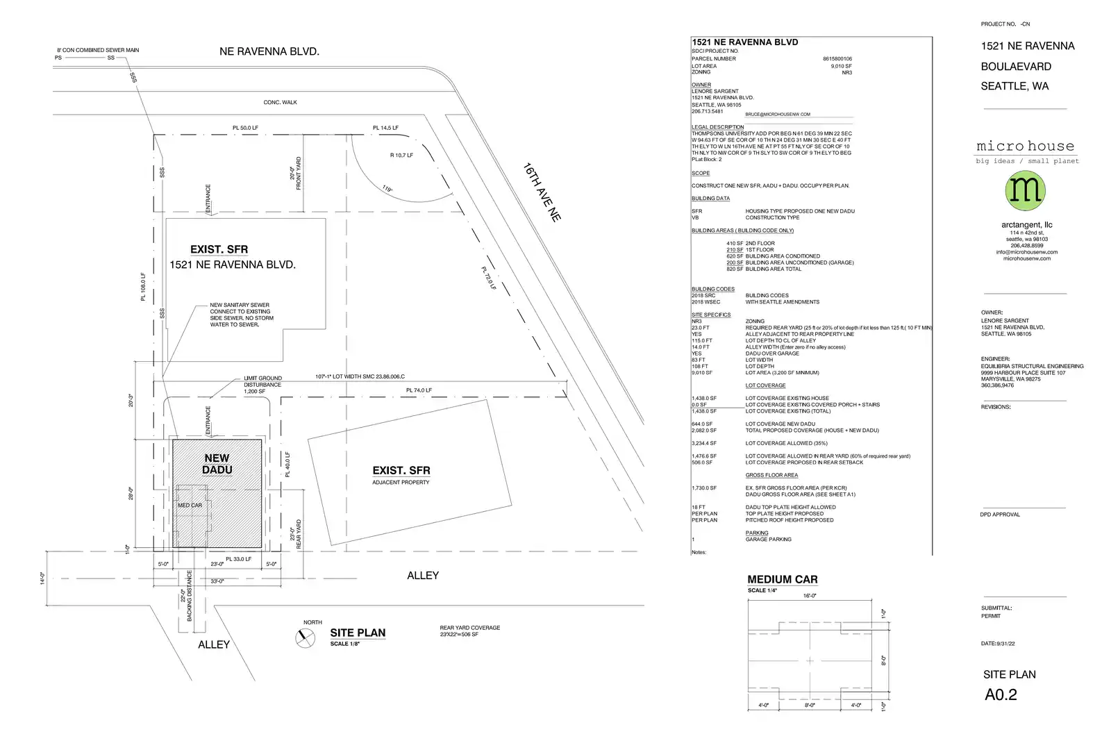 Site plan for 1521 NE Ravenna Blvd