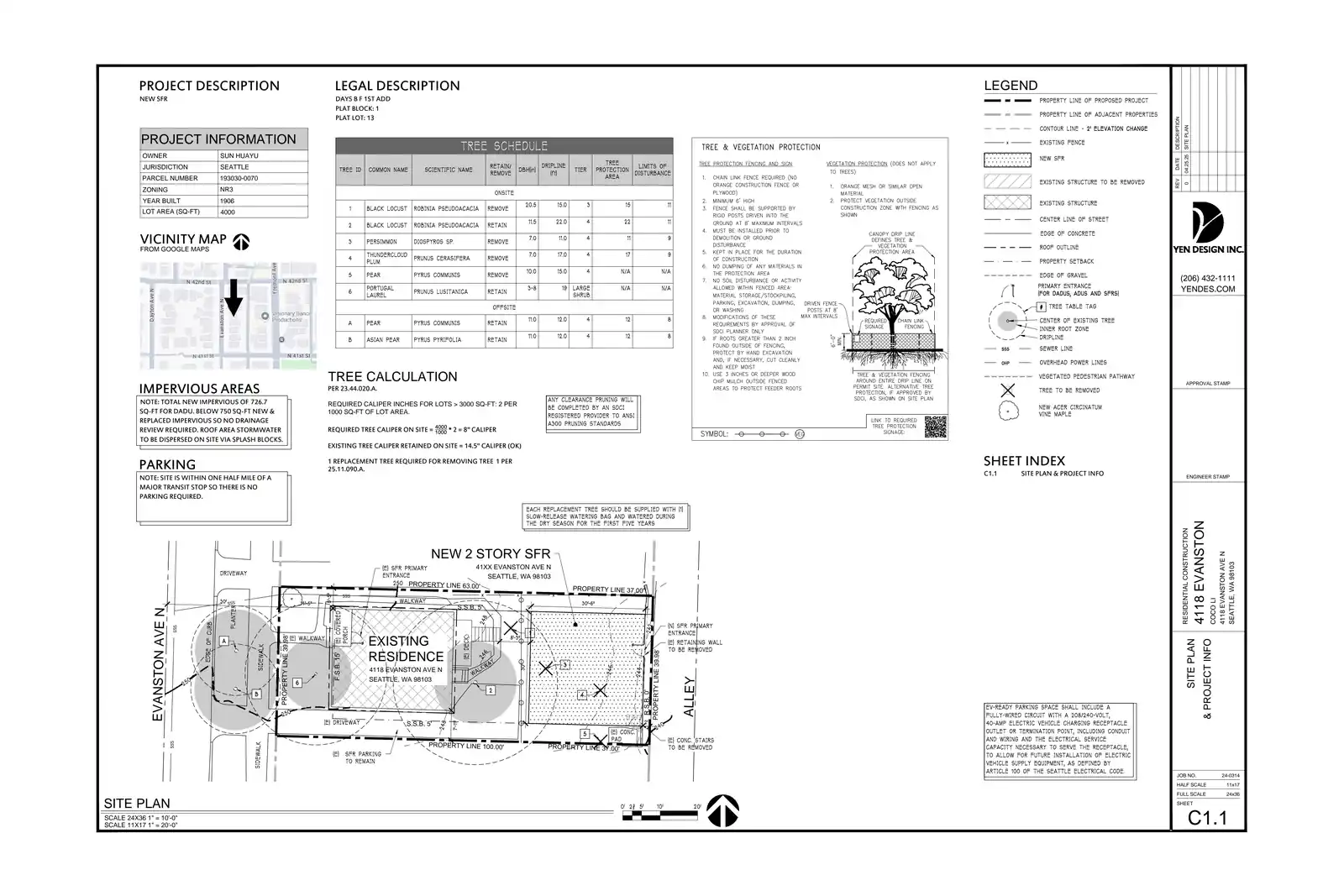 Site plan for 4118 Evanston Ave N