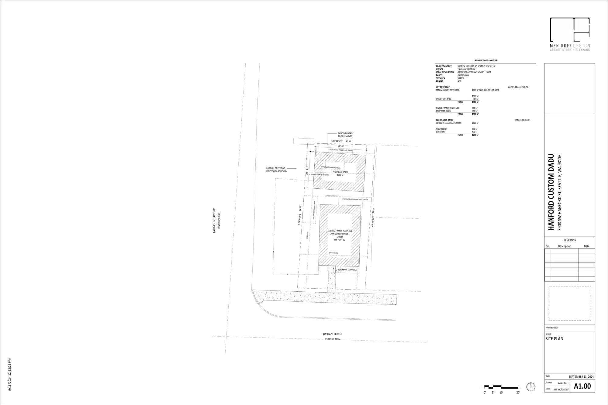 Site plan for 3054 Fairmount Ave SW