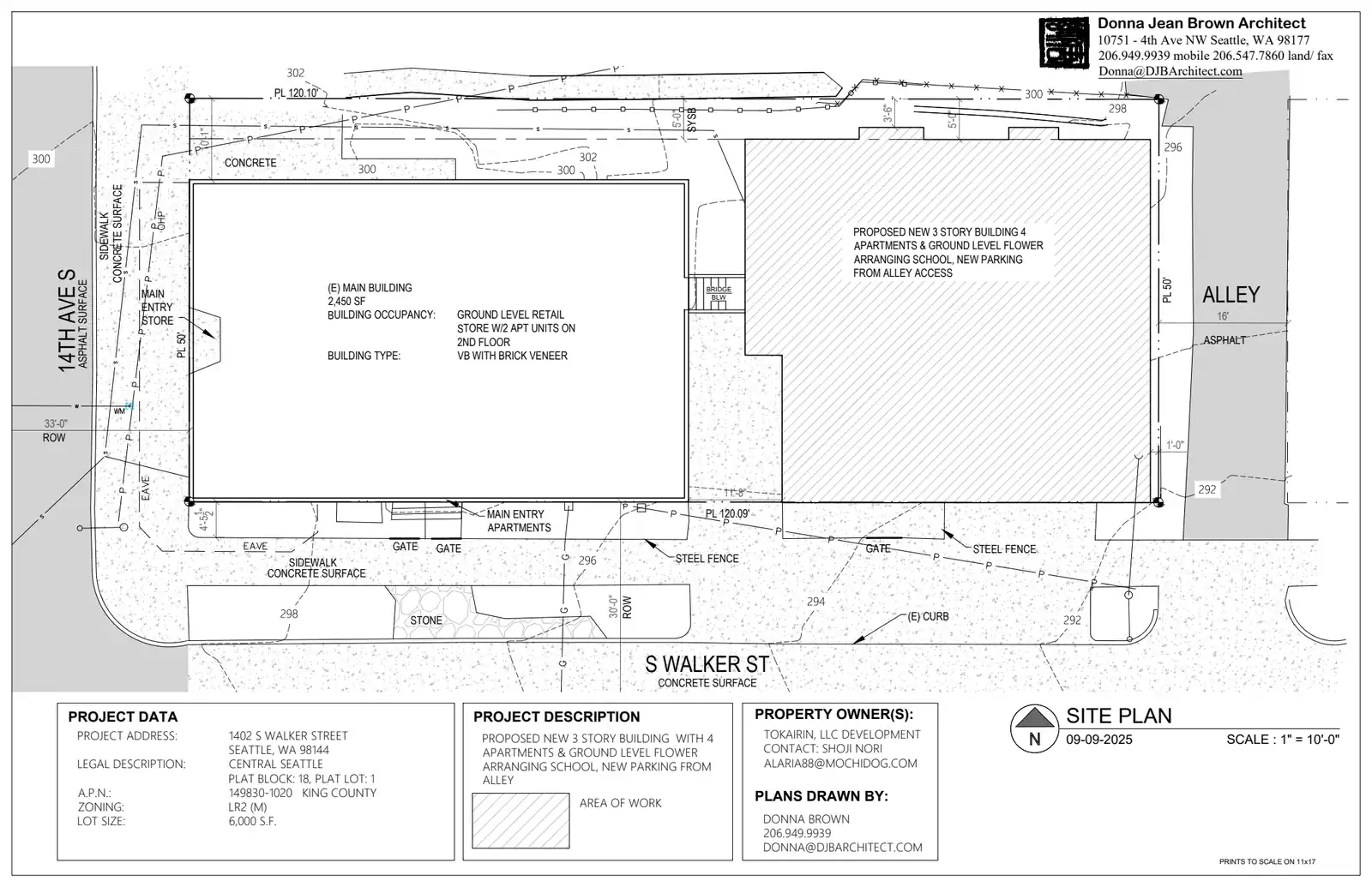Site plan for 1402 S Walker St