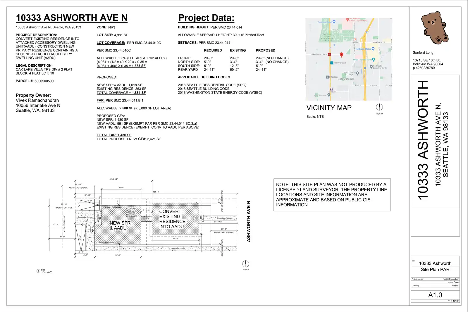 Site plan for 10333 Ashworth Ave N