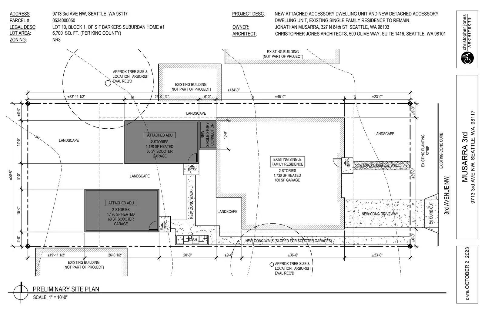 Site plan for 9715 3rd Ave NW
