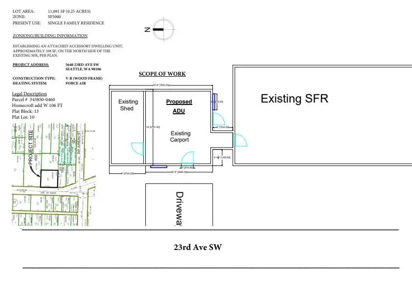 Site plan for 5640 23rd Ave SW