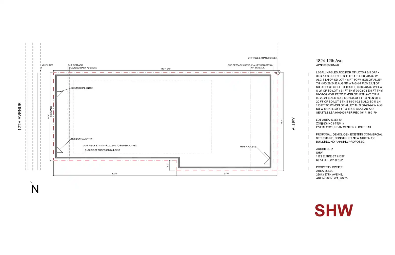 Site plan for 1824 12th Ave
