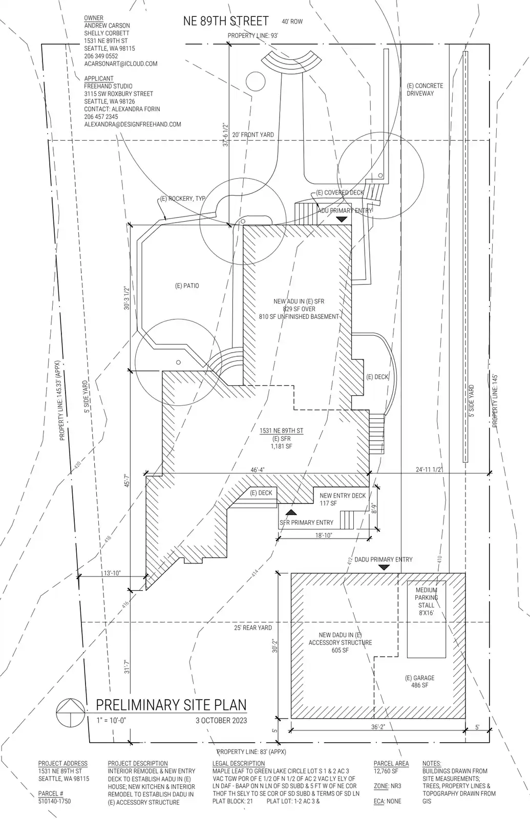 Site plan for 1531 NE 89th St