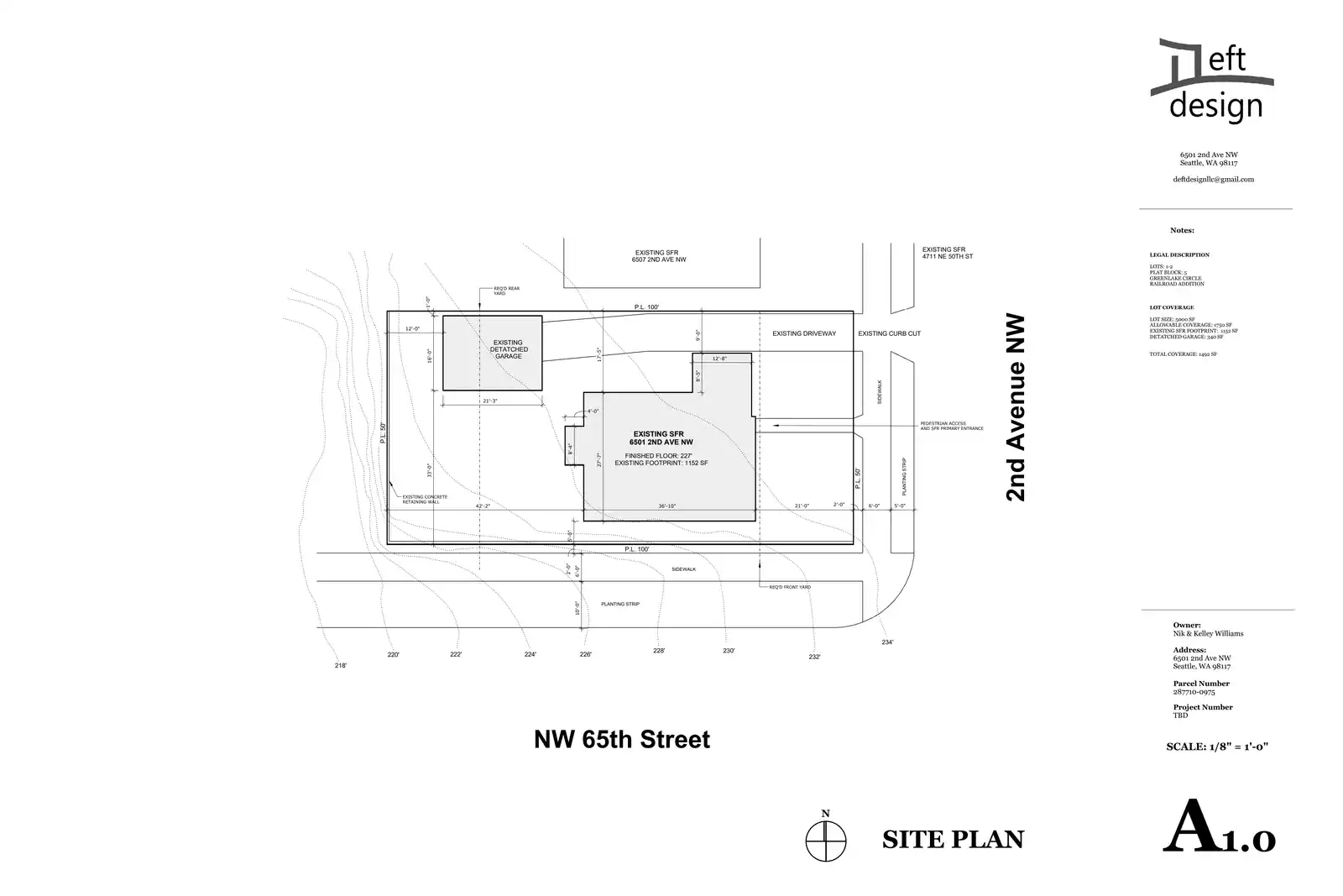 Site plan for 6501 2nd Ave NW