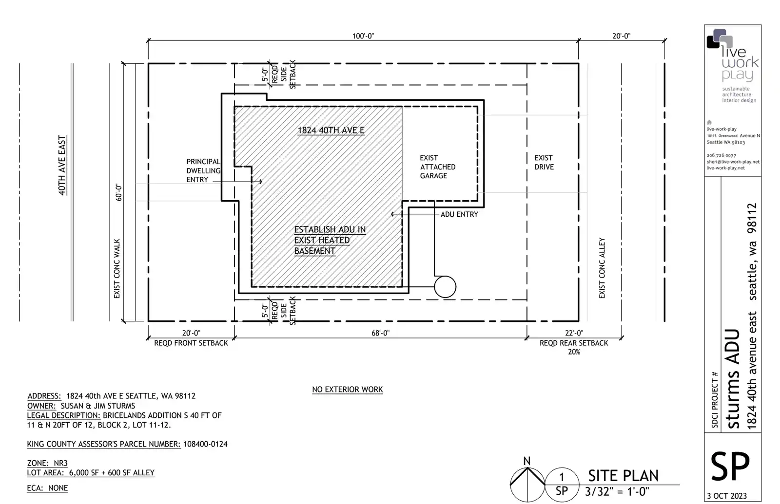 Site plan for 1824 40th Ave E