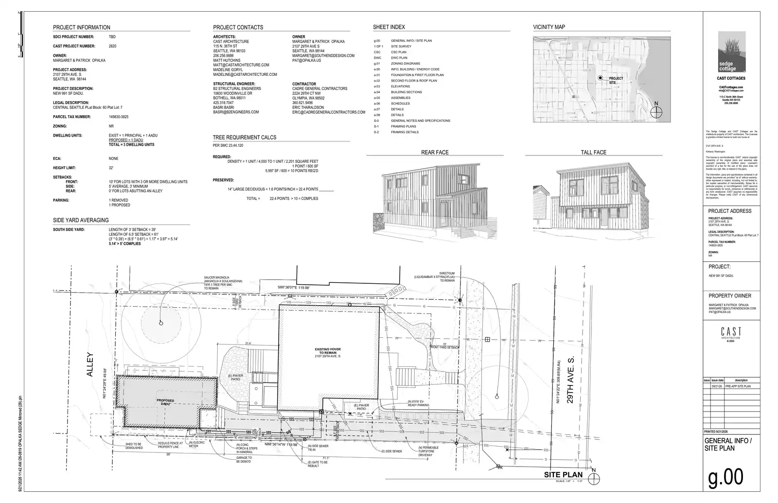 Site plan for 2107 29th Ave S