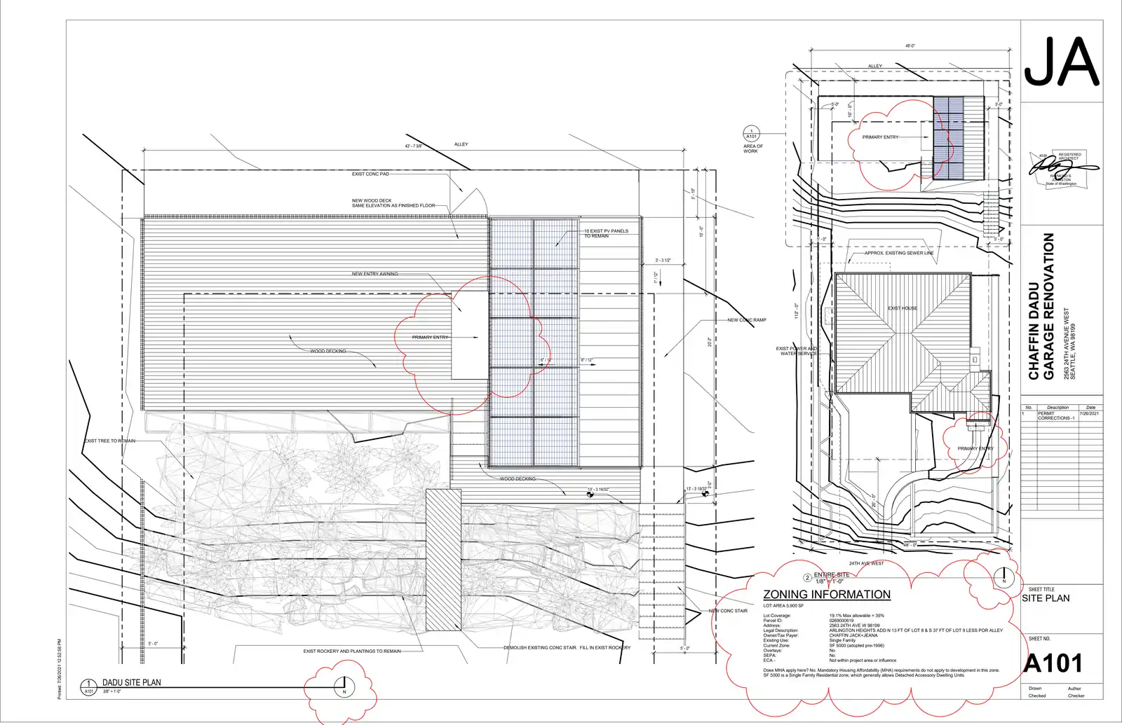 Site plan for 2563 24th Ave W
