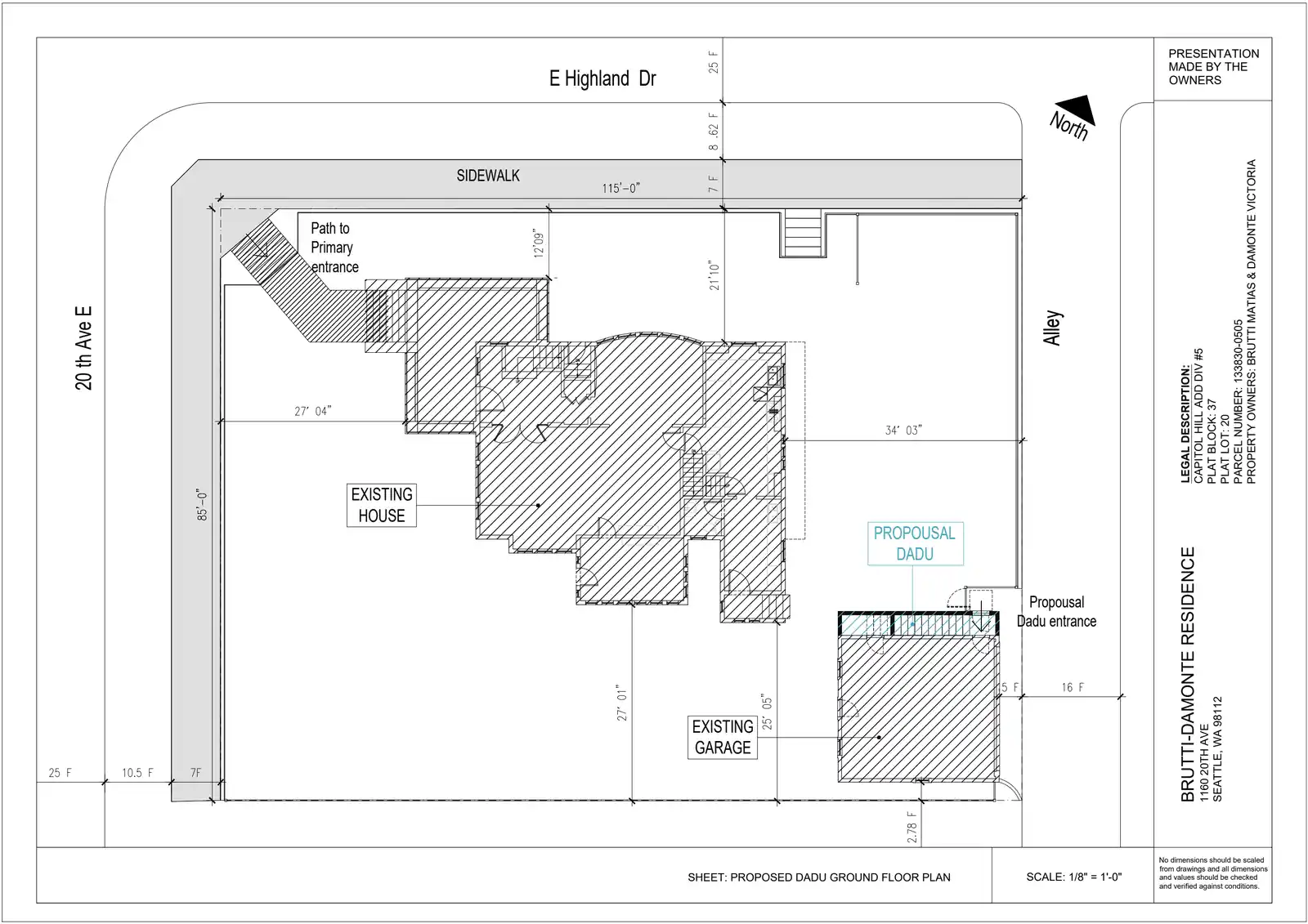 Site plan for 1160 20th Ave E