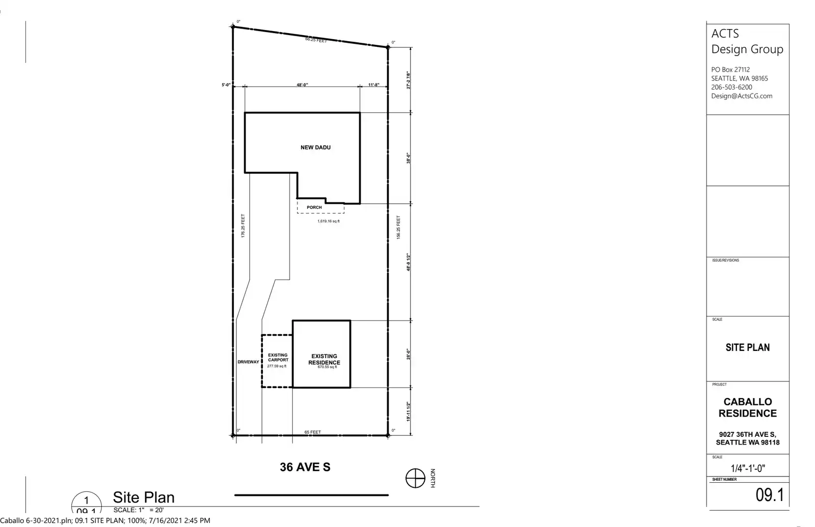 Site plan for 9031 36th Ave S