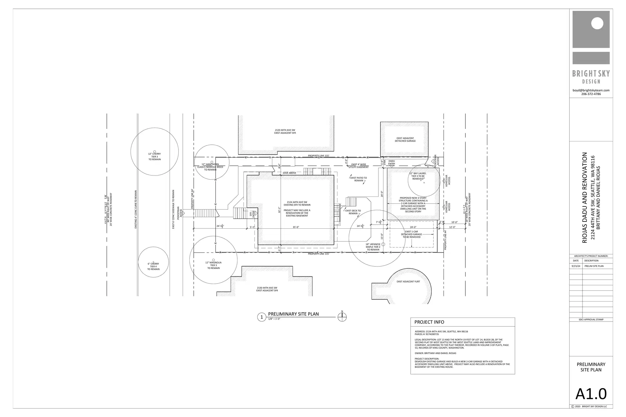 Site plan for 2124 44th Ave SW