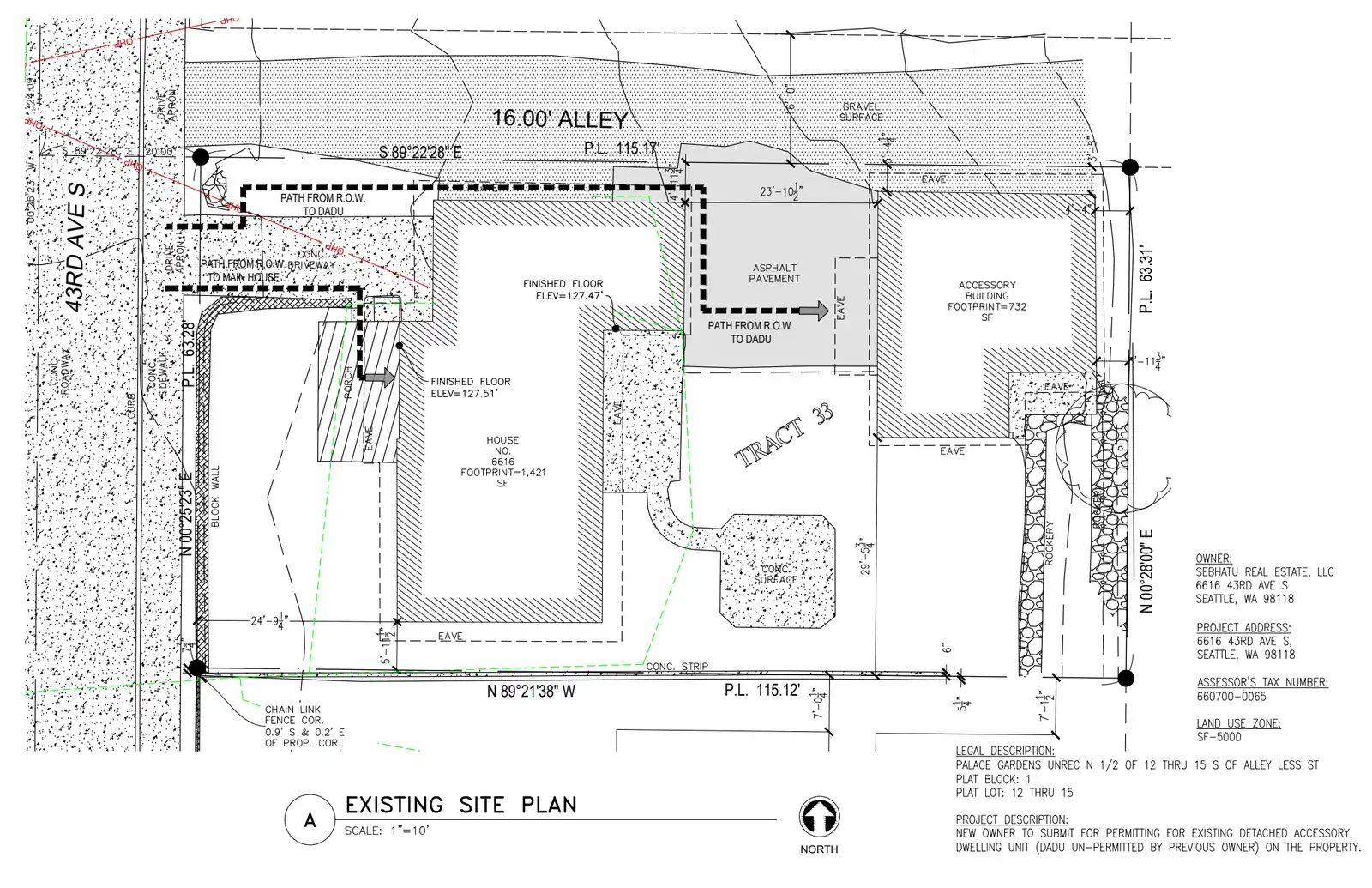 Site plan for 6618 43rd Ave S