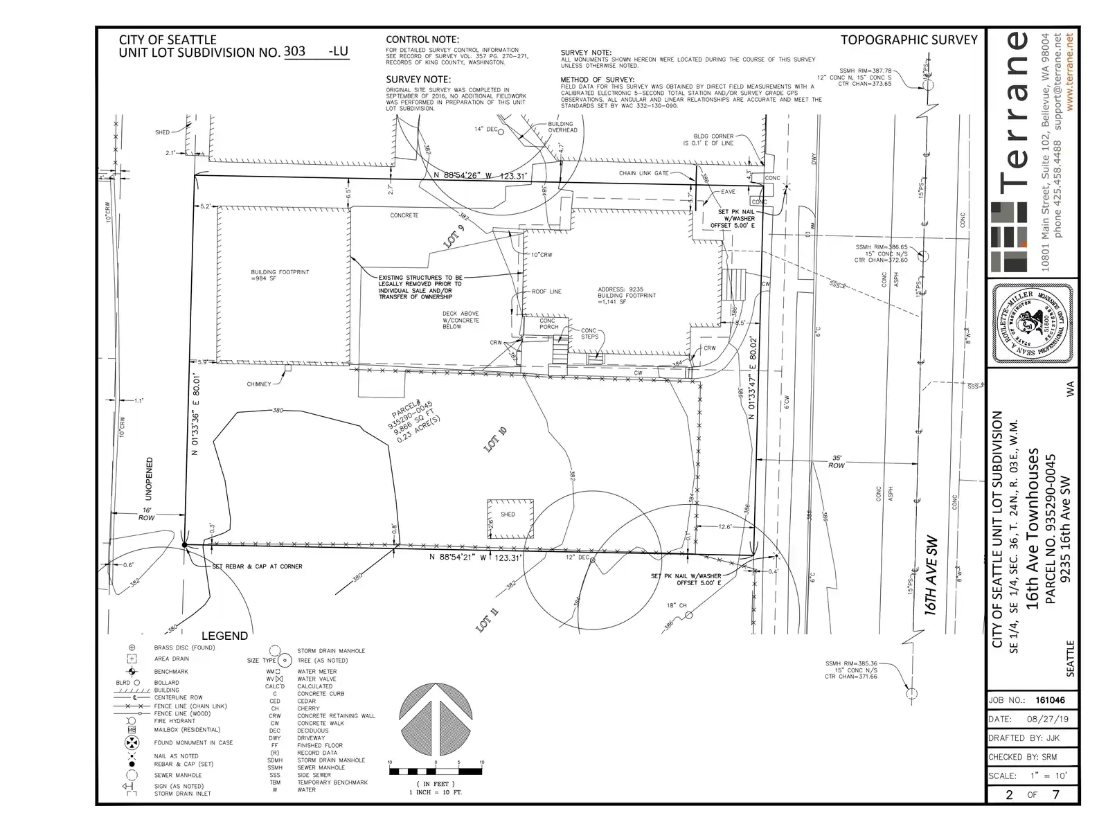 Site plan for 9235 16th Ave SW
