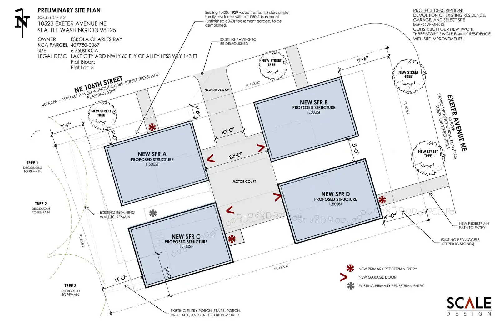 Site plan for 10523 Exeter Ave NE