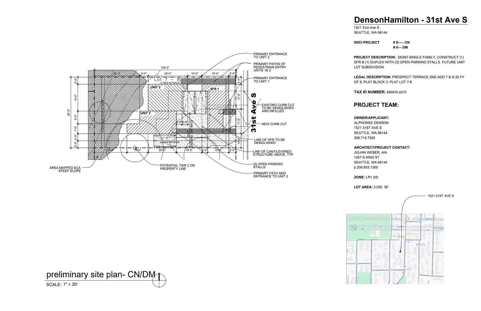 Site plan for 1521 31st Ave S