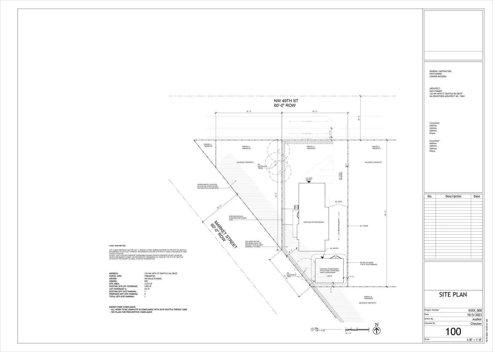 Site plan for 125 NW 49th St