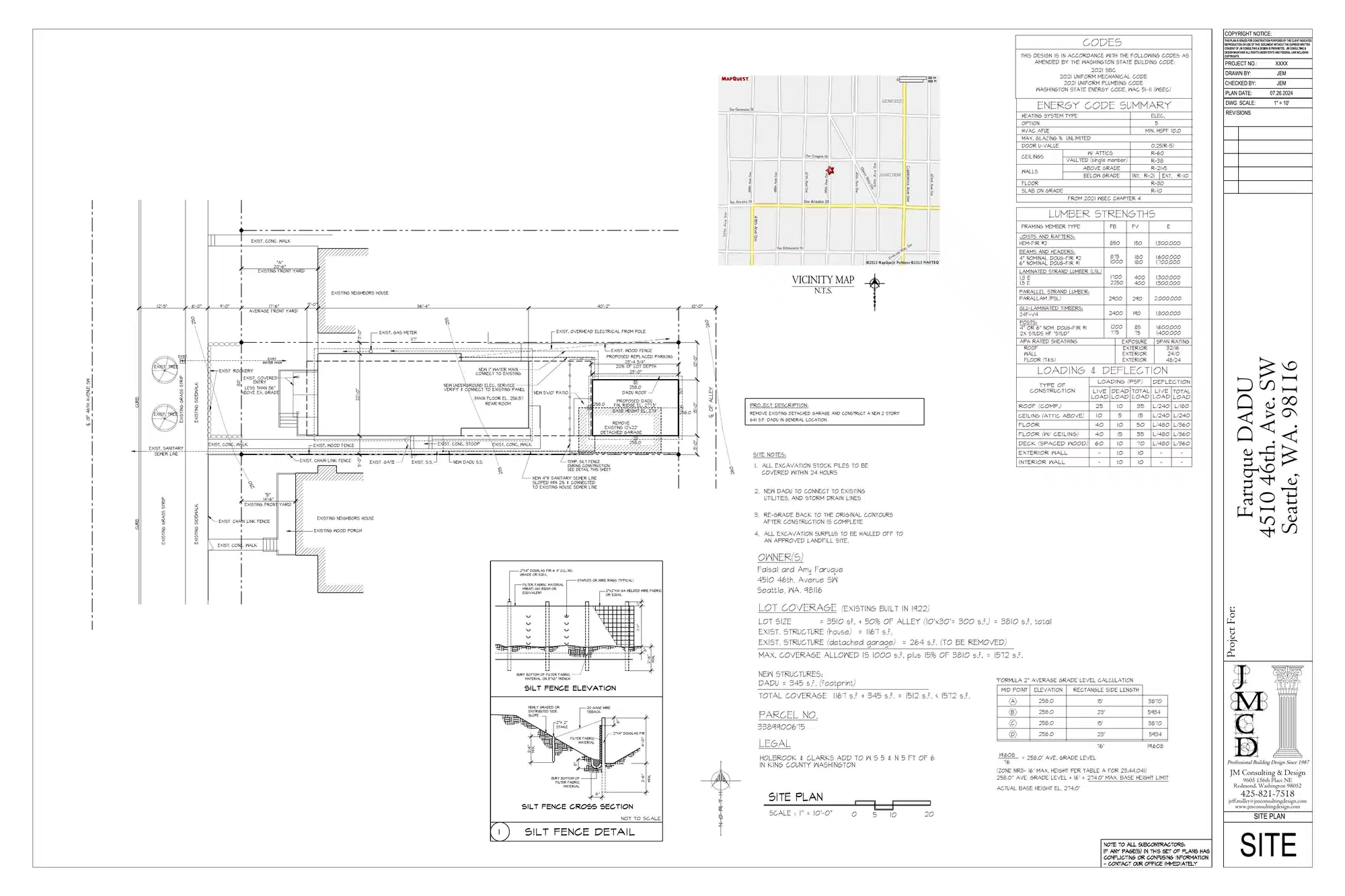 Site plan for 4510 46th Ave SW