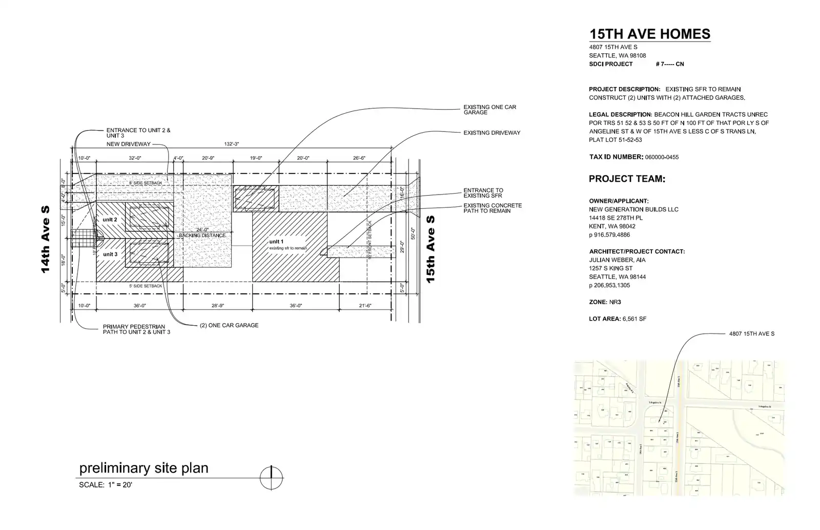 Site plan for 4807 15th Ave S