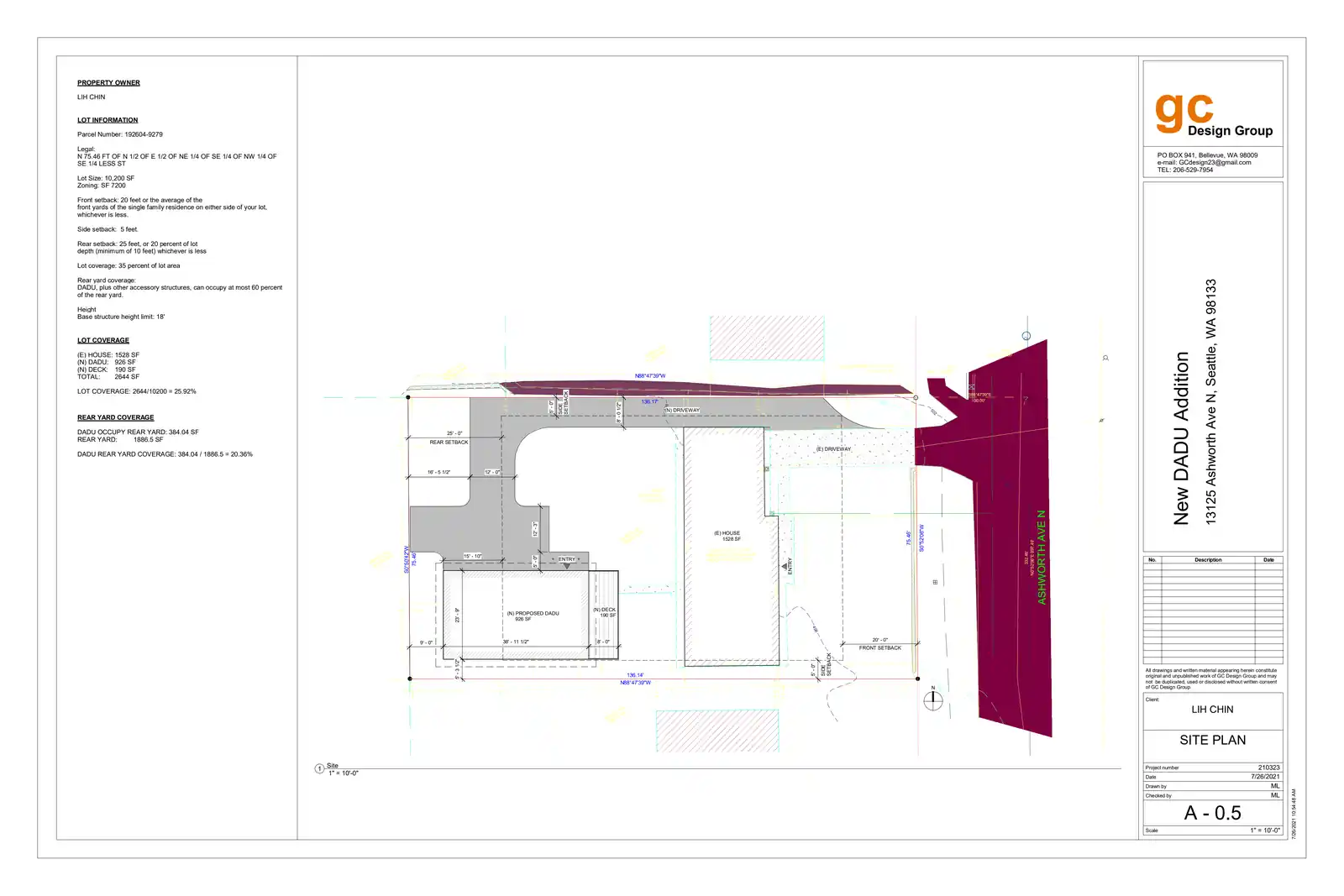 Site plan for 13127 Ashworth Ave N