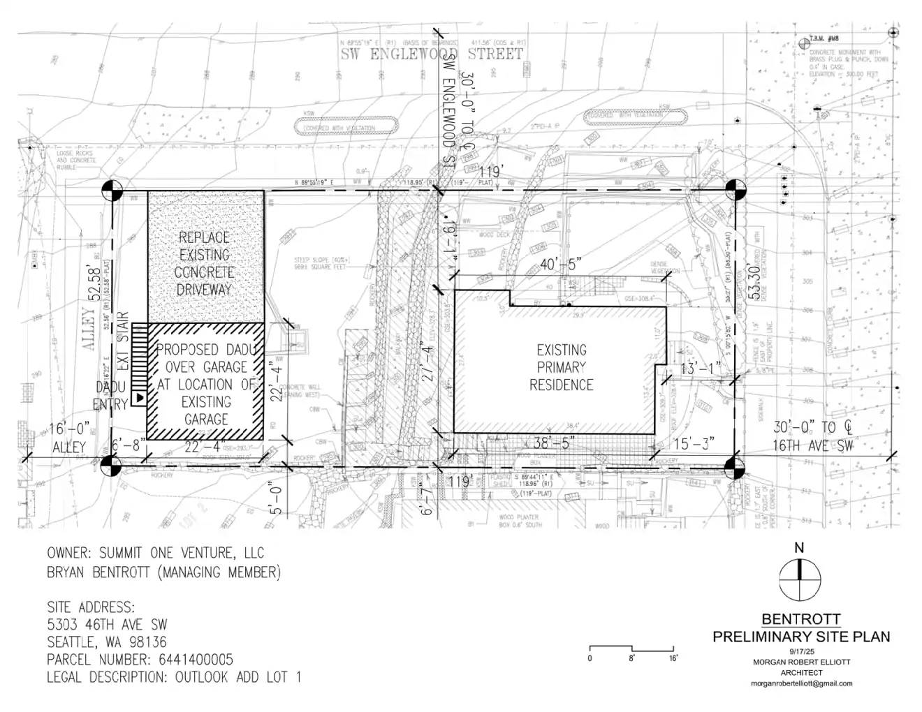 Site plan for 5303 46th Ave SW
