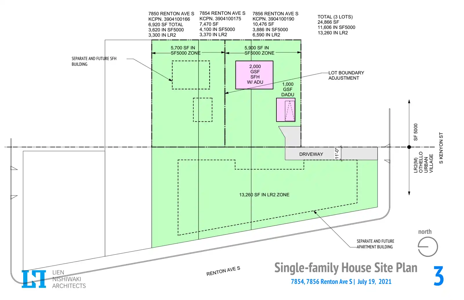 Site plan for 7856 Renton Ave S