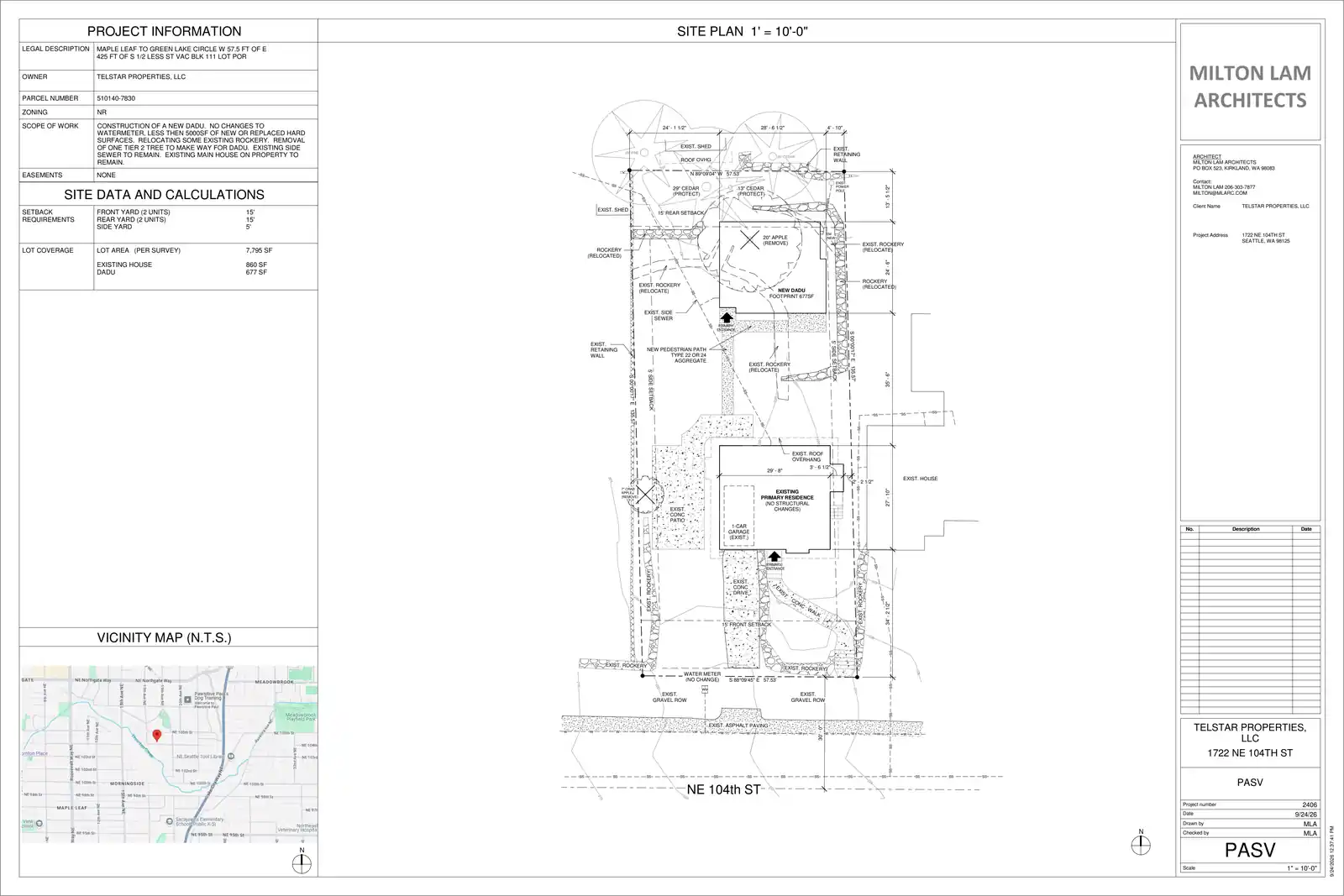 Site plan for 1722 NE 104th St